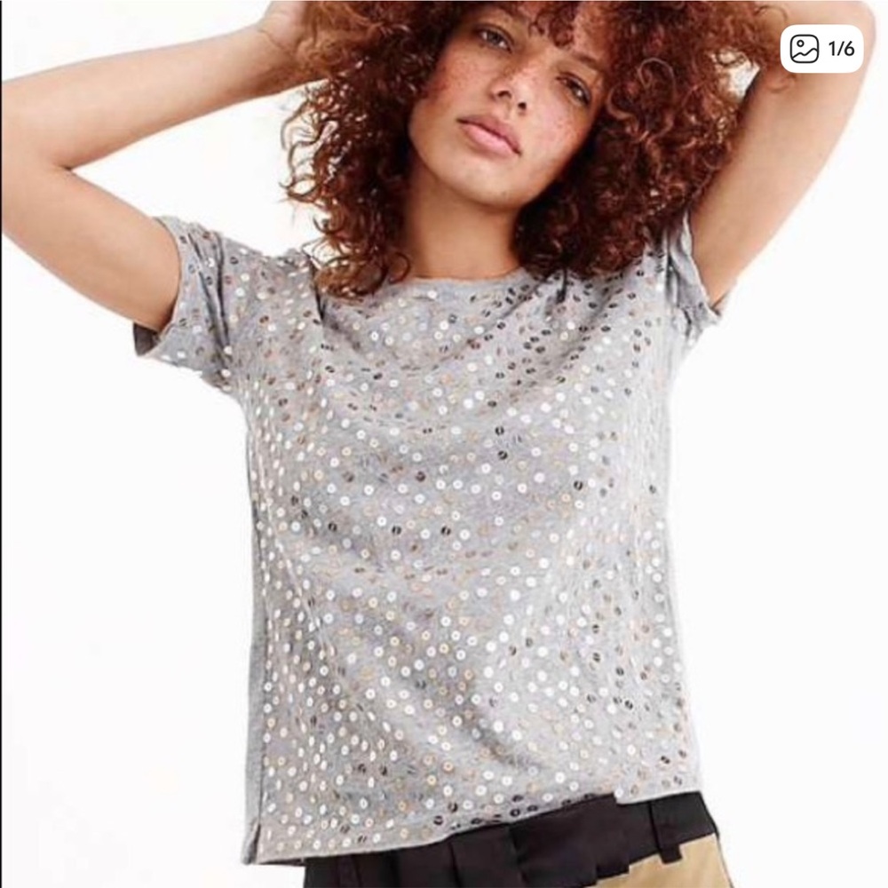 J Crew | Gray Sequin Shirt